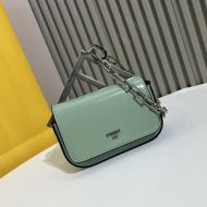 Fendi Nano F Bag In Calf Leather Green