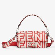 Fendi Baguette Bag In Fendi Roma Capsule Leather Red/White