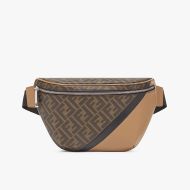 Fendi Belt Bag In FF Motif Fabric Brown/Black