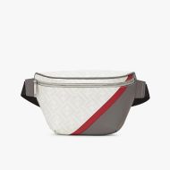 Fendi Belt Bag In FF Motif Fabric White/Red