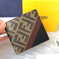 Fendi Bi-fold Wallet In FF Motif Calf Leather Brown/Coffee