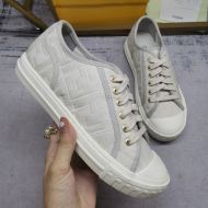 Fendi Domino Sneakers Unisex FF Motif Fabric White