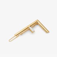 Fendi First Hair Clip In Metal with Crystals Gold
