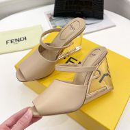 Fendi First High Heel Sandals In Calf Leather Beige