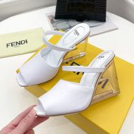 Fendi First High Heel Sandals In Calf Leather White