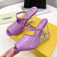 Fendi First High Heel Sandals In Patent Leather Purple