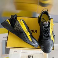 Fendi Flow Sneakers Men Leather and Suede Black