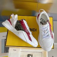 Fendi Flow Sneakers Men Leather and Suede White