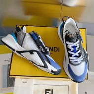 Fendi Flow Sneakers Men Mesh and Suede Blue