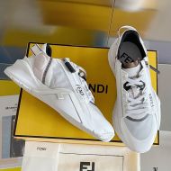 Fendi Flow Sneakers Men Mesh and Suede White