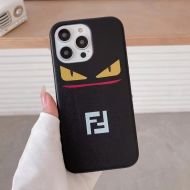 Fendi iPhone Case In FF Eyes Motif Fabric Black