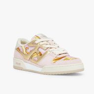 Fendi Match Compact Sneakers Unisex Fendace Suede Pink