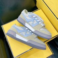 Fendi Match Compact Sneakers In Suede Blue