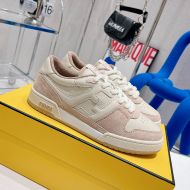 Fendi Match Compact Sneakers In Suede Grey