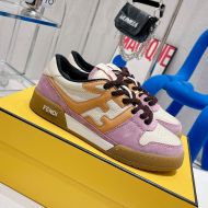 Fendi Match Compact Sneakers In Suede Pink