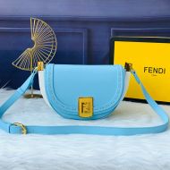 Fendi Moonlight Bag In ROMA Logo Calf Leather Blue