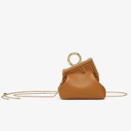 Fendi Nano First Bag In Nappa Leather Brown
