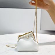 Fendi Nano First Bag In Nappa Leather White