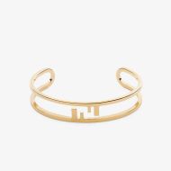 Fendi O'Lock Bangle Bracelet In Metal Gold