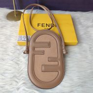 Fendi O'Lock Phone Pouch In Calf Leather Grey