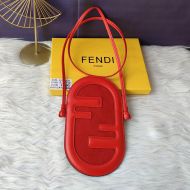 Fendi O'Lock Phone Pouch In Calf Leather Red