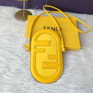 Fendi O'Lock Phone Pouch In Calf Leather Yellow