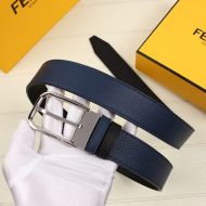 Fendi Pin Buckle Belt In Calf Leather Navy Blue
