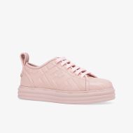 Fendi Rise Sneakers In FF Motif Nappa Leather Pink
