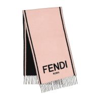 Fendi Roma Logo Scarf In Cashmere Pink/Black