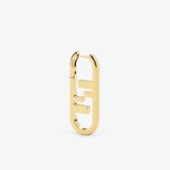 Fendi Small O'Lock Earrings In Metal Gold