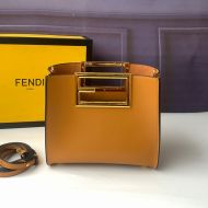 Fendi Small Way Bag In Calf Leather Brown