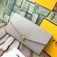 F is Fendi Continental Wallet In Calf Leather Grey