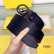 F is Fendi Buckle Reversible Belt In Calf Leather Black/Red