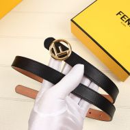 F is Fendi Buckle Slim Belt In Calf Leather Black/Gold