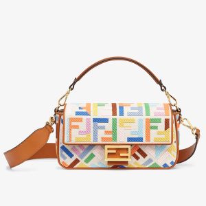 Fendi Baguette Bag In FF Motif Canvas Multicolor