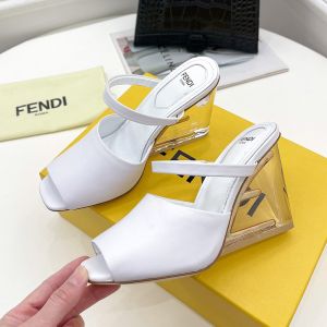 Fendi First High Heel Sandals In Calf Leather White