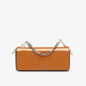Fendi First Sight Pouch In Calf Leather Brown
