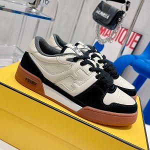 Fendi Match Compact Sneakers In Suede Black