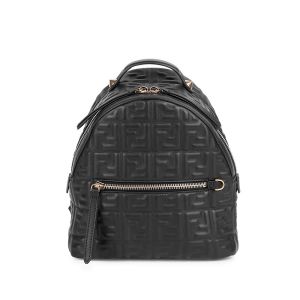 Fendi Mini Backpack In FF Motif Nappa Leather Black