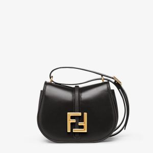 Fendi Mini C'mon Bag In Calf Leather Black