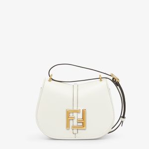 Fendi Mini C'mon Bag In Calf Leather White