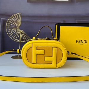 Fendi Mini O'Lock Camera Case In Calf Leather Yellow