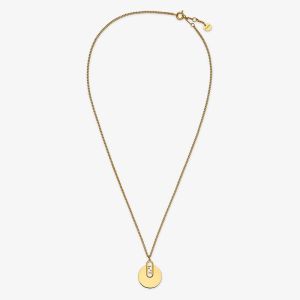 Fendi O'Lock Necklace In Metal Gold