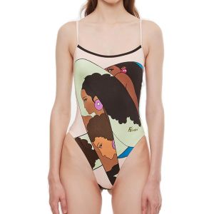 Fendi Reversible Swimsuit Women Hairdo Girls Graphics FF Motif Lycra Black/Pink