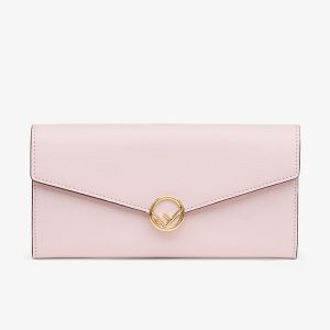 F is Fendi Continental Wallet In Calf Leather Pink